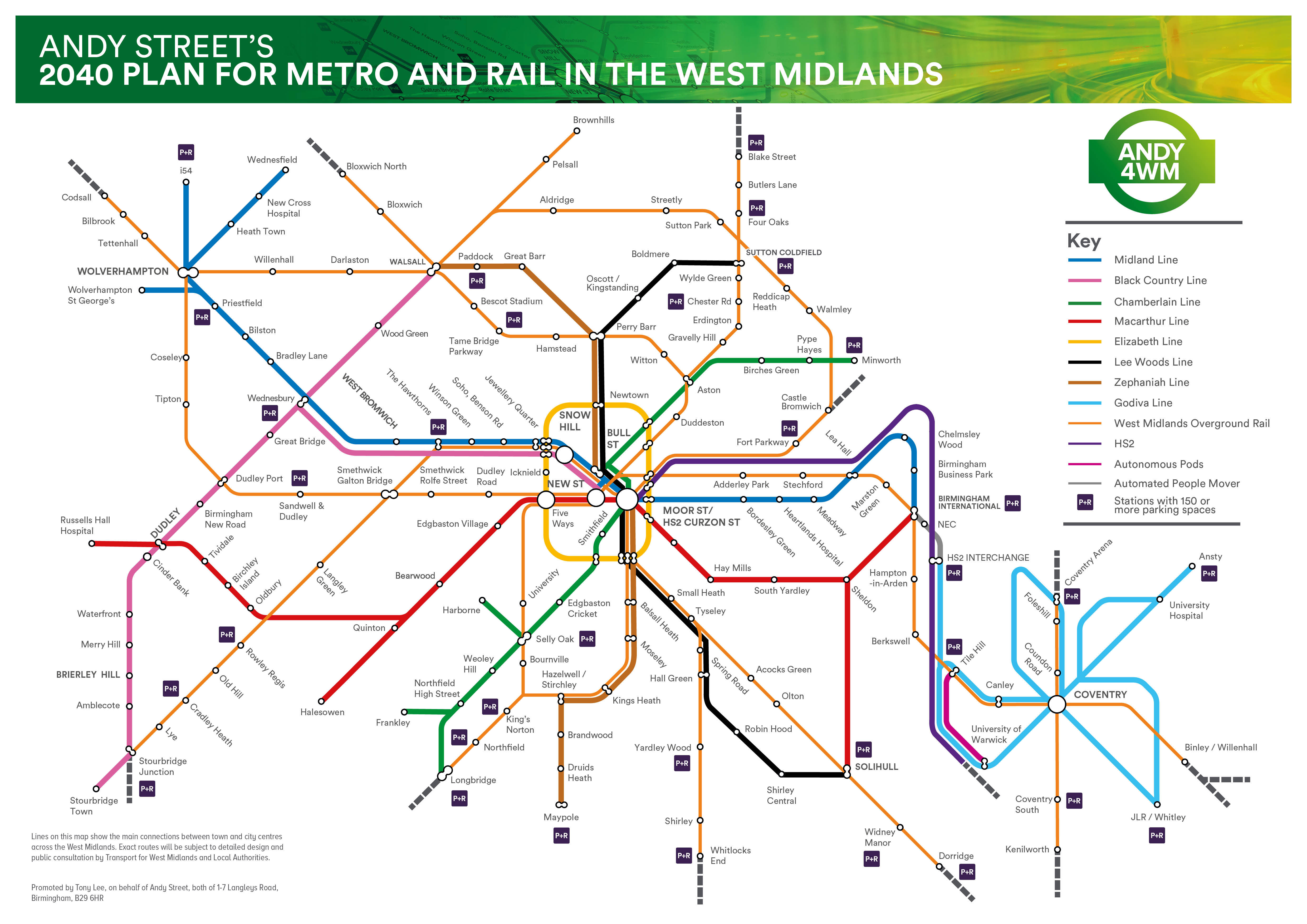 Andy Street Transport Plan Metro Map