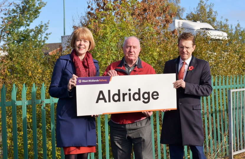 Aldridge Station, Wendy Morton MP and Cllr Mike Bird
