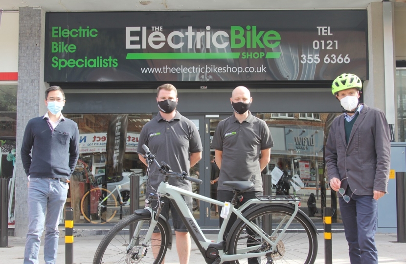 Andy Street at Electric Bike Shop in Sutton Coldfield