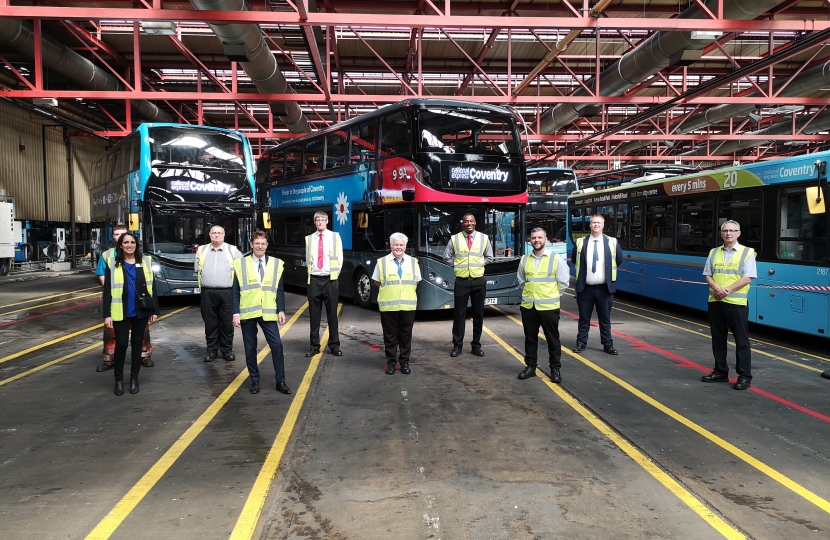West Midlands Mayor Andy Street with Electric Buses in Coventry