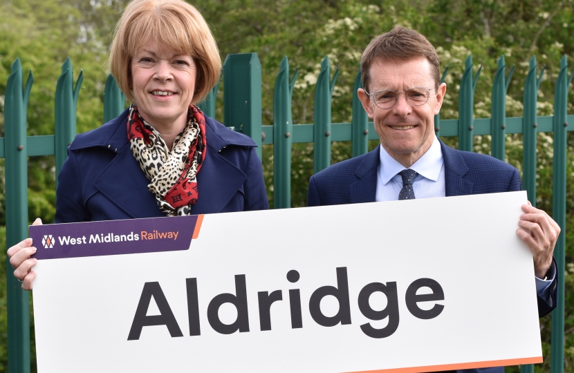 West Midlands Mayor Andy Street and Wendy Moreton MP at new Aldridge Station site