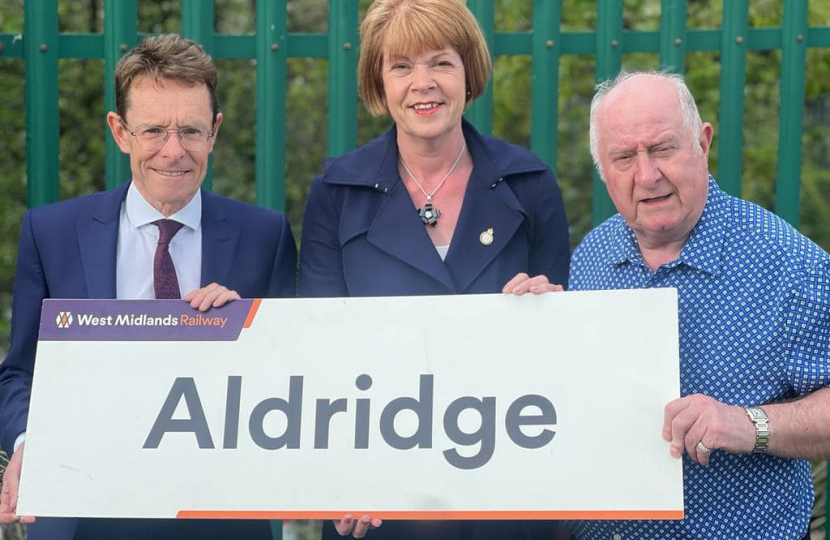 Andy Street, Wendy Morton and Mike Bird at Aldridge Station 