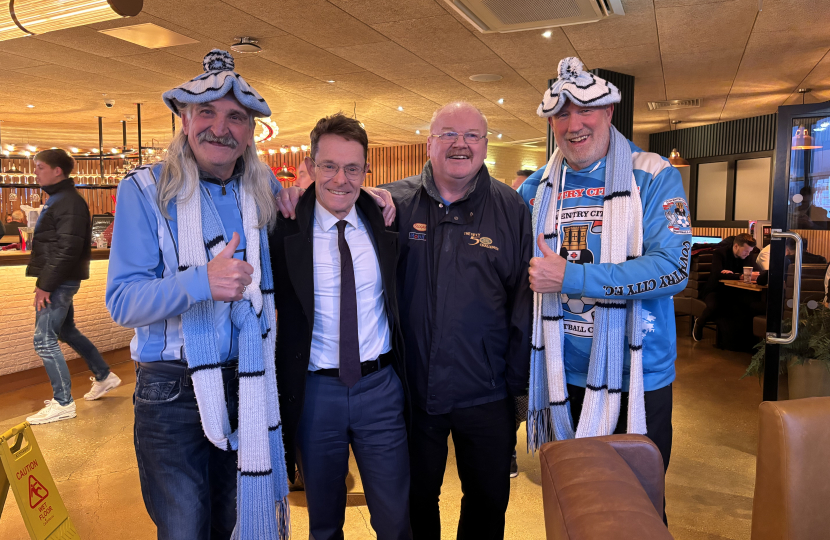 Andy Street with sky blues fans