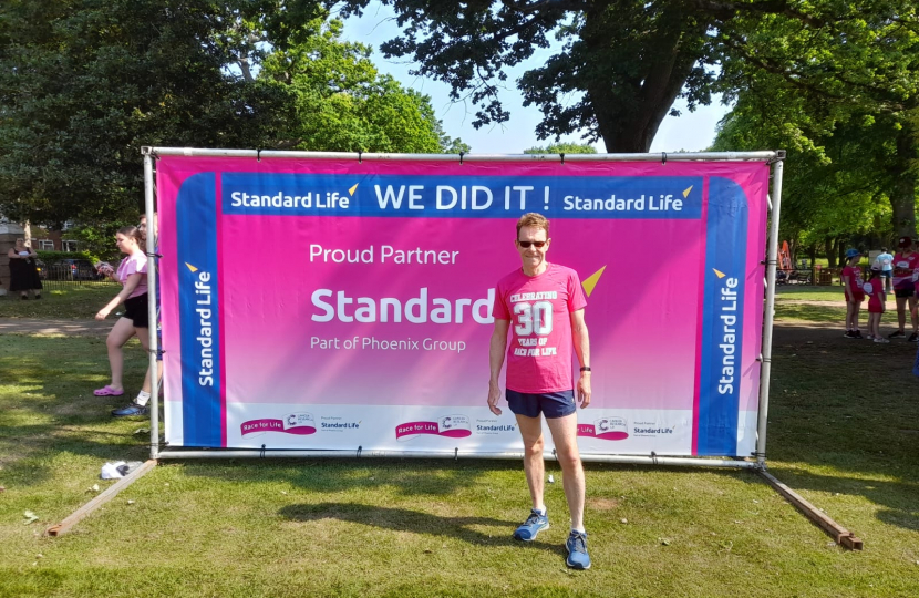West Midlands Mayor Andy Street at Race For Life Solihull