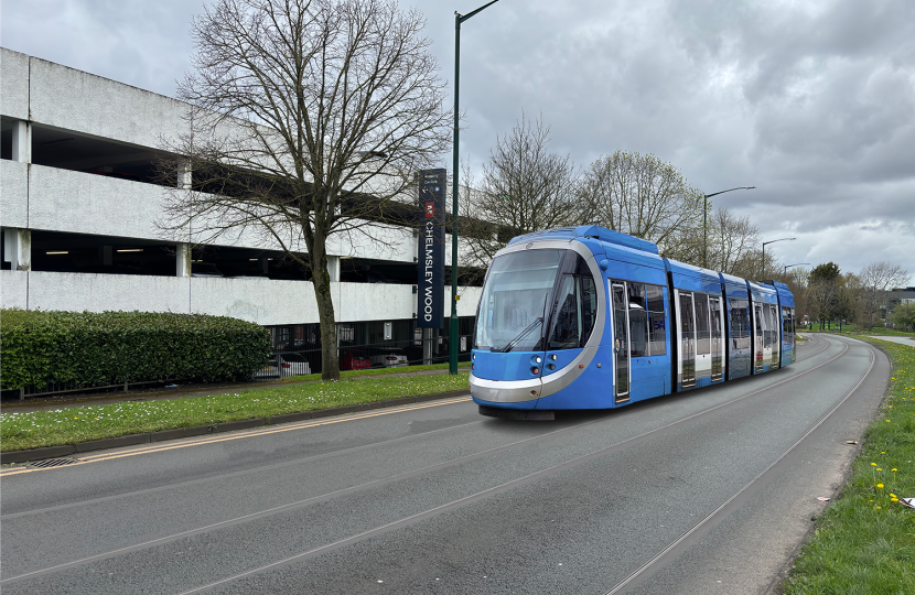 CGI images showing how Metro trams will look in Walsall, Chelmsley Wood and on the Hagley Road in Birmingham.  