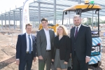 L-R Mayor of the West Midlands Andy Street with George Hull lead engineer at UK Battery Industrialisation Centre, Eve Wheeler-Jones PhD student at WMG, and then Minister for Business and Industry Andrew Stephenson at the UK Battery Industrialisation Centre under construction in Coventry. Mr Street has hit out at Labour plans to build a new battery gigafactory outside the West Midlands.