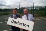 Mike Bird and Andy Street at New Darlaston Station
