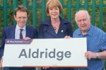 Andy Street, Wendy Morton and Mike Bird at Aldridge Station 