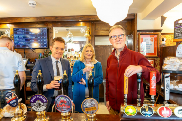 Andy Street at the Queen’s Head in Stourbridge, one of the historic pubs that has been protecetd through his ‘List Your Local’ scheme, launched in the wake of the demolition of the Crooked House.
